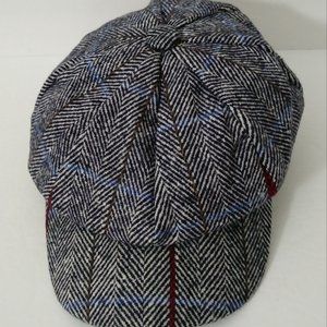 Madd Hatter Grey Burgundy Newsboy Hat
